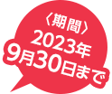 期間：2023年9月30日まで